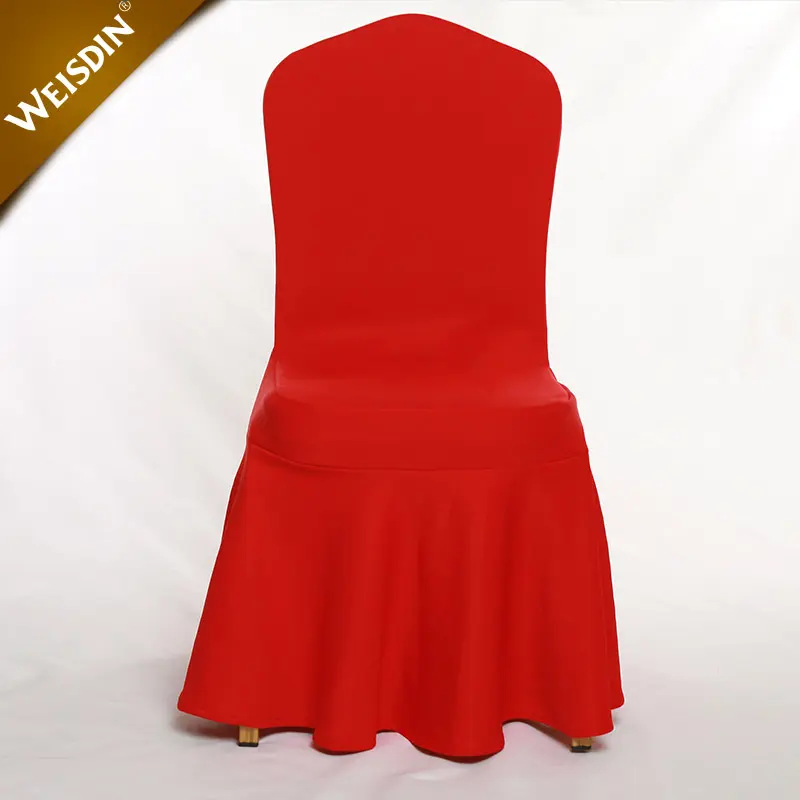 الجملة الأحمر العالمي تمتد ليكرا غطاء كرسي دنة غطاء كرسي الزفاف رخيصة