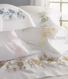 4pc ricamo set di biancheria da letto trapunta set