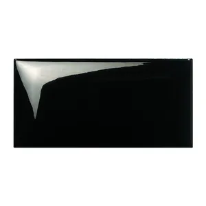 Black Ceramic Subway Tile 75*150mm with Beveled Bread Surface