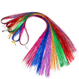 Synthetisches Haar Laser Glitter ing Sparkling Dazzle Bunte Lametta Haar verlängerung Hot Sale Sparkly Women 120CM 600pcs Straight - Product Image 2