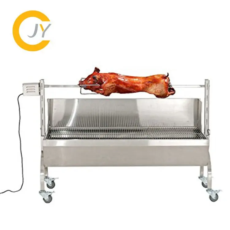 लंबी भुनने सुअर मेमने BBQ थूक Rotisserie ग्रिल के साथ Backcover