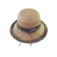 Chapeau de paille de grande taille, fabrication en usine, promotion à bas prix, chapeau de paille classique de style campagnard en raphia de Madagascar