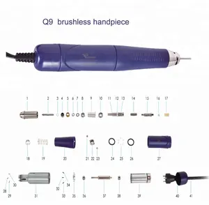 Micromotore portatile per gioielli senza spazzole da 180W 50000 giri/min, micromot da laboratorio per ammaccature da trapano forte o QZ60 con manipolo brushless Q9