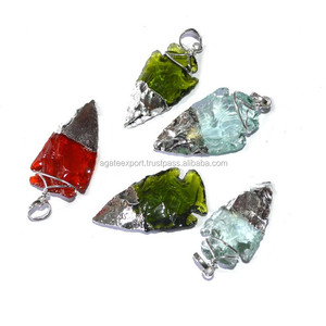 Galvanizado puntas de flecha venta al por mayor hecho a mano colorido obsidiana puntas de flecha para regalo - Product Image 1