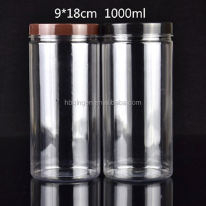 Tarros de plástico PET personalizables de 4oz, 8oz y 16oz, grado alimenticio, almacenamiento de 650ml y 1000ml para dulces, azúcar, galletas, aperitivos, tarro de plástico transparente - Product Image 3
