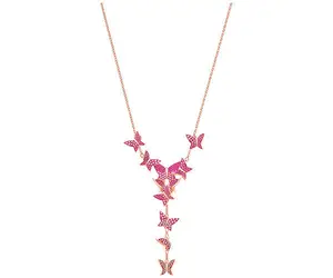 Xuan Huang Brand Jewelry Y Form Necklace Multi Color Ruby Gemstone Butterfly Necklace