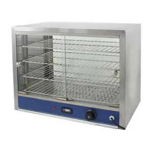 HBW-580 de acero inoxidable con puerta de cristal, calentador de alimentos para pan, pollo, pantalla caliente, escaparate de calentamiento