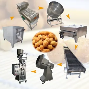 Automatische Hoge Efficiëntie Japanse Bonen Coating Roosteren Productielijn Snacks Coated Pinda Making Machine