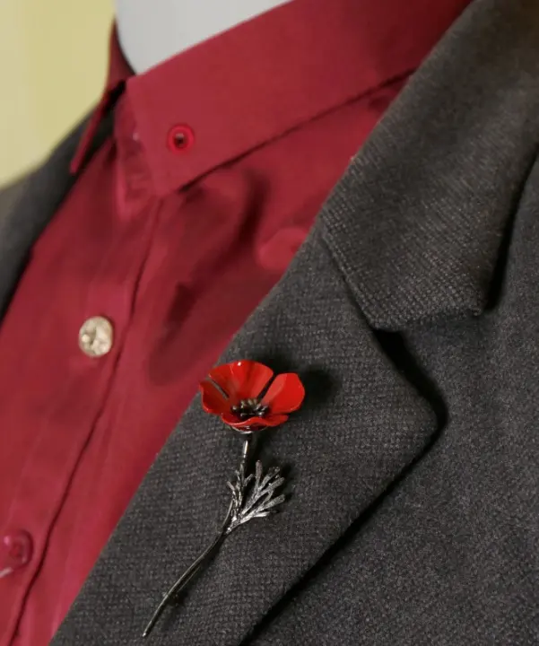 2017 Vintage Red Poppy Floral Flower Brooch Enamel Pins Garment Dress Accessories