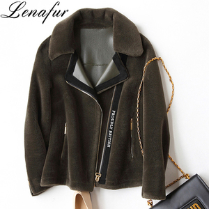 chicas calientes corta <span class=keywords><strong>calle</strong></span> moda Camel negro rojo azul marino verde piel del cordero Shearling chaqueta de Bombardero CAPA - Product Image 1