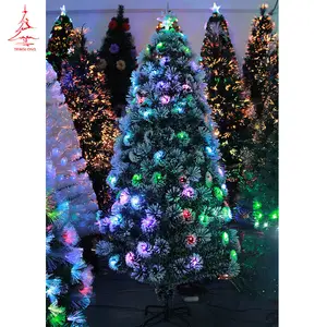 PVC 수제 눈 잎 LED 다채로운 조명 인공 DIY 크리스마스 트리