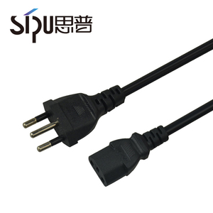 Cable de Alimentación CA Estándar Brasileño SIPU con Conector Hembra IEC, Clasificación IP11, Revestimiento de PVC para Electrodomésticos y Computadoras, Color Negro - Product Image 3