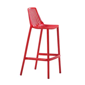 Chair Bar OEM Factory Furniture Modern Stackable Chaise PP Polypropylene Plastic Bar Stool Chairs With Footrest