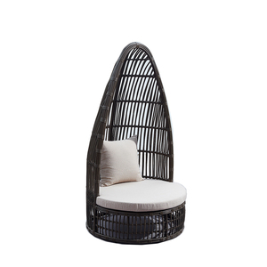 Outdoor Luxury Hotel Garden Patio <strong>Bamboo</strong> Sun Lounger <strong>Furniture</strong> with Cushion - Product Image 2