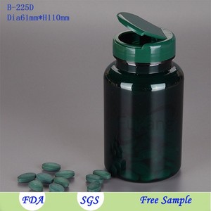 225 ml verde oscuro botella de plástico PET, pastillas para adelgazar embalaje, dieta píldora botella para <span class=keywords><strong>la</strong></span> Mujer - Product Image 1