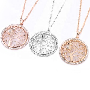 <span class=keywords><strong>Collana</strong></span> con <span class=keywords><strong>albero</strong></span> <span class=keywords><strong>della</strong></span> <span class=keywords><strong>vita</strong></span> con gioielli in strass di cristallo con pendente a forma di gufo - Product Image 2