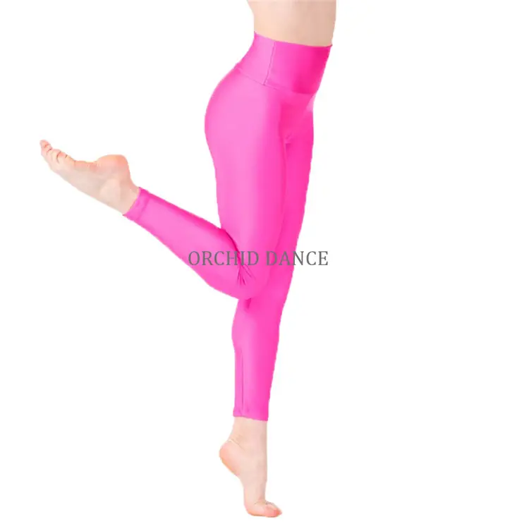 Groothandel Kinderen Meisjes Custom Hoge Taille Nylon Spandex Dance Gymnastiek Leggings