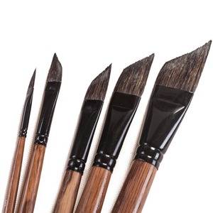 Pintura acuarela cepillos pelo ardilla pintura cepillo conjunto lavado/RP ángulo forma latón puntera para buena calidad cepillo - Product Image 2