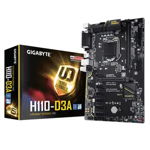 GIGABYTE Intel GA-H110-D3A 32GB DDR4 LGA1151 ATX שולחן העבודה האם משחקי בשימוש