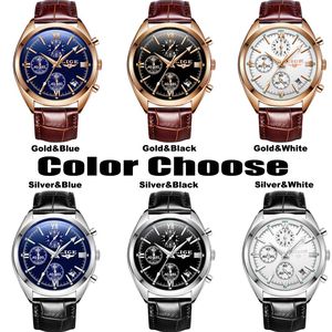 Orologio al Quarzo di Lusso LG9853 per <span class=keywords><strong>Uomo</strong></span>, <span class=keywords><strong>Cinturino</strong></span> in Vera <span class=keywords><strong>Pelle</strong></span>, Cronografo Sportivo Resistente all'Acqua con Quadrante a Lancette - Product Image 6