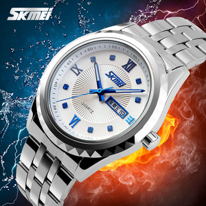 Skmei 9100 hot selling rose gold plated nice big size stainless steel watches diamonds - Product Image 5
