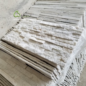 Tinh Khiết Trắng Quartzite <span class=keywords><strong>Ledgestone</strong></span> Veneer Đá Tường Gạch Xếp Chồng Lên Nhau Đá - Product Image 4