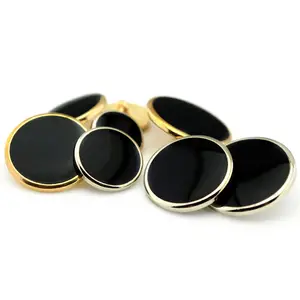 COOMAMUU 18mm boutons En Métal De Haute Qualité Noir Rond Boutons Pour Vêtements Vêtement Bricolage Fournitures De Couture