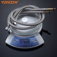 Tuyau tressé pour robinet de lavabo Tuyau d'entrée EPDM pour eau chaude et froide pour robinet de cuisine Boîte de couleur argent en acier inoxydable 304 OEM ODM