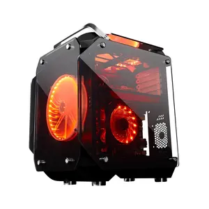 Commercio all'ingrosso Desktop di alluminio pieno torre Full Size temperato occhiali 4.0MM ATX Gaming Computer Case