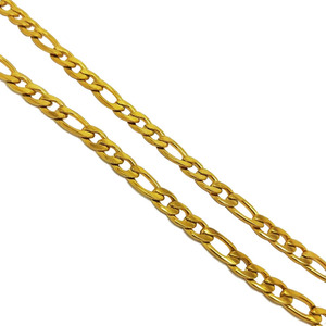 Al por mayor para <span class=keywords><strong>hombre</strong></span> al por mayor de joyas de <span class=keywords><strong>oro</strong></span> de 18k 316L de acero inoxidable Figaro <span class=keywords><strong>cadena</strong></span> collar - Product Image 1
