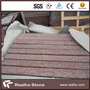 Piña Superficie de Pórfido Rojo Granito Empalizadas 12x12x35 - Product Image 5