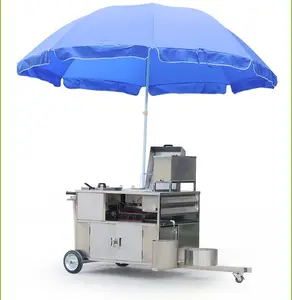 Mobile fryer food cart, potato chips and chicken fryer machine for sale outside