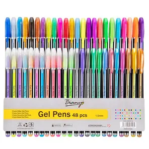 Classical 48 colors 48colors gel pens with support oem packaging customized plastic office & school pen