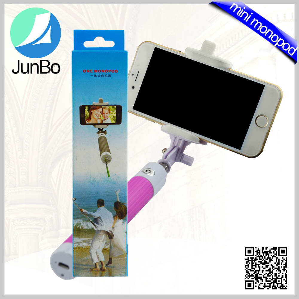 Alibaba Поставщиком JunBo Популярные Bluetooth Селфи Придерживайтесь Монопод с Bluetooth Кнопку Спуска Затвора для IOS и Android