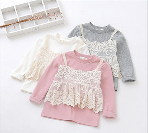 Del capretto della ragazza Personalizzata Marca Maglietta di Pizzo <span class=keywords><strong>Manica</strong></span> <span class=keywords><strong>Lunga</strong></span> Dalla Fabbrica Della Cina - Product Image 1