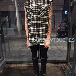 Camisas a Cuadros <span class=keywords><strong>de</strong></span> Franela sin Mangas para Hombre, Venta al por Mayor, Estilo Rainbow Spray - Product Image 3