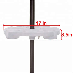 Portatile 17in Diametro heavy duty <span class=keywords><strong>plastica</strong></span> bianca patio ombrellone tavolo con 4 supporti di tazza - Product Image 5