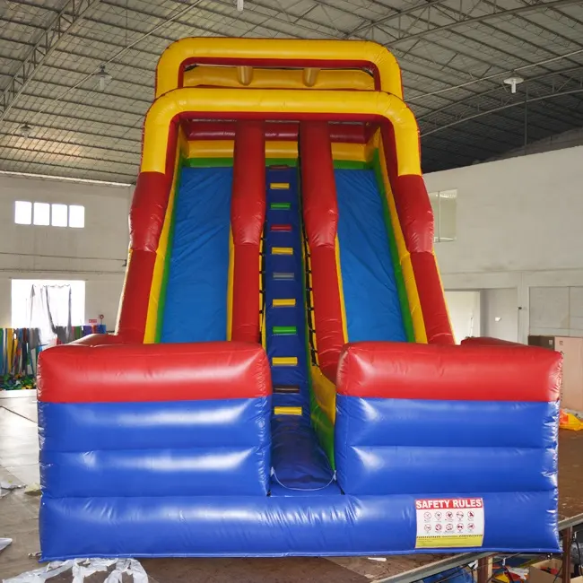 Red and blue outdoor kids water park bouncy castle inflatable games slide