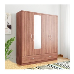 Tablette multimédia <span class=keywords><strong>avec</strong></span> <span class=keywords><strong>serrure</strong></span>, 4 porte en bois, moderne, vente en gros, élégant et <span class=keywords><strong>pas</strong></span> <span class=keywords><strong>cher</strong></span>, design de chambre à coucher, miroir de garde-robe, <span class=keywords><strong>meuble</strong></span> - Product Image 1