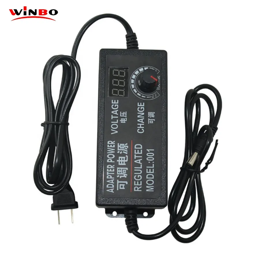 In Stock Adjustable 3-12V 5A Universal ac dc Power adapter with Lcd Adapter Charger Output 60W Power Supply 12V 5A