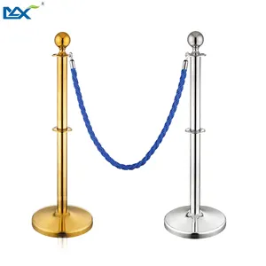 군중 제어 장벽 대기열 포스트 블루 크롬 stanchions 로프