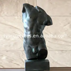 Trung quốc Thực Hiện kích thước cuộc sống người đàn ông torso tượng đồng nam bust