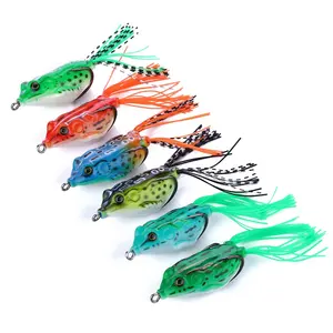 Rana di plastica attrezzatura da pesca richiamo morbido 5.5 centimetri 12.5g Silicone Tiddler Bait Pollo gancio 6 Colori