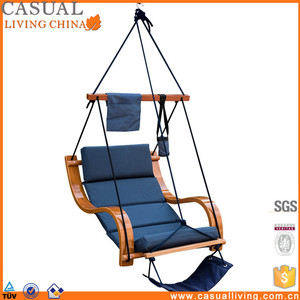 Patio Giardino Esterno <span class=keywords><strong>Deluxe</strong></span> Appeso Un'amaca sedia a Sdraio Sedia con Portabicchiere e Poggiapiedi - Product Image 1