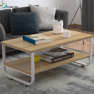 Creative U-shaped Angle Steel Wood <strong>Low</strong> <strong>Table</strong> Coffee Tea <strong>Table</strong> - Product Image 2