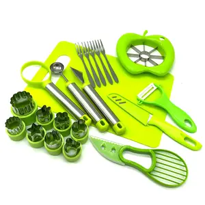 Gran oferta, 30 Uds., cuchillo creativo para frutas, tabla de cortar, cuchillo y tenedor, separador de frutas, plato de frutas, juego de herramientas, juego de utensilios de cocina