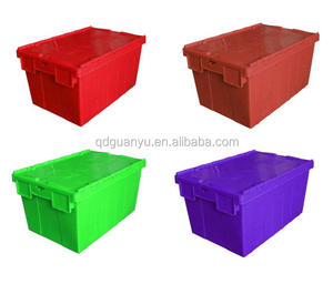 Nestable almacén de plástico en movimiento <span class=keywords><strong>caja</strong></span> con tapa con bisagras - Product Image 6