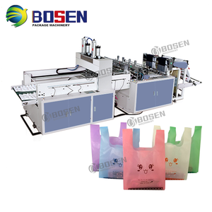 Biodegradable Cloth Patch Carry paper Polythene Garbage T-Shirt Shopping Plastic Bag Making Machine Price