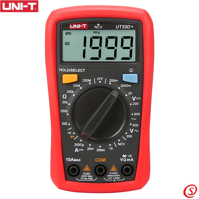 UNI-T UT33D+ Palm Size Multimeter AC DC 600V DC 10A