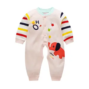 0-16m Spring and fall newborn cotton long sleeve baby clothes jumpsuit lovely Open crotch design sports rompers baby clothing